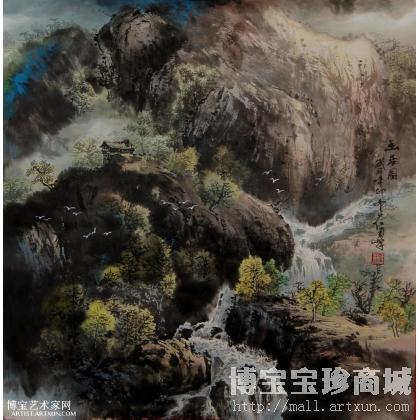 幽居图 山水画 张仁勇作品 类别: 国画山水作品